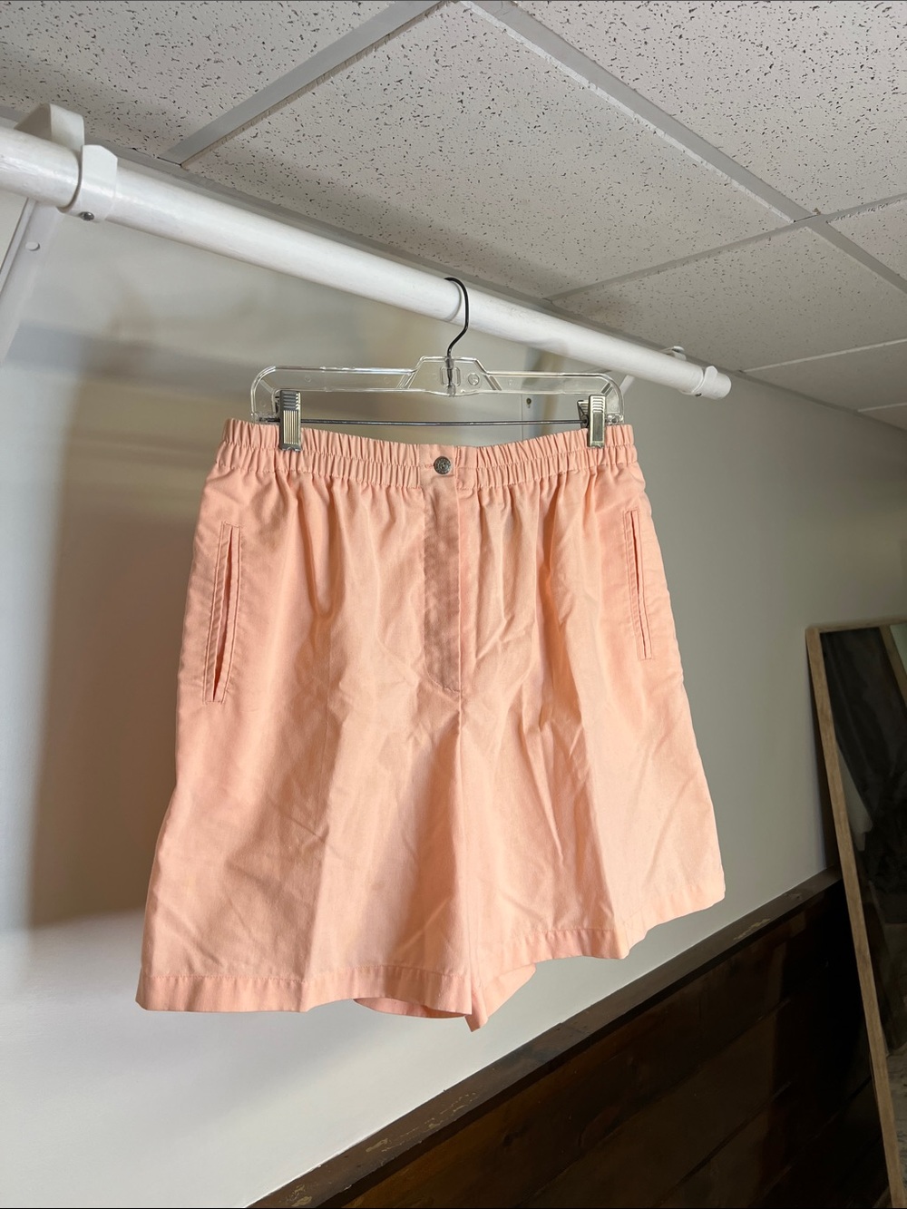 Vintage Karen Scott Cotton Peach Elastic-Waist Shorts- 14